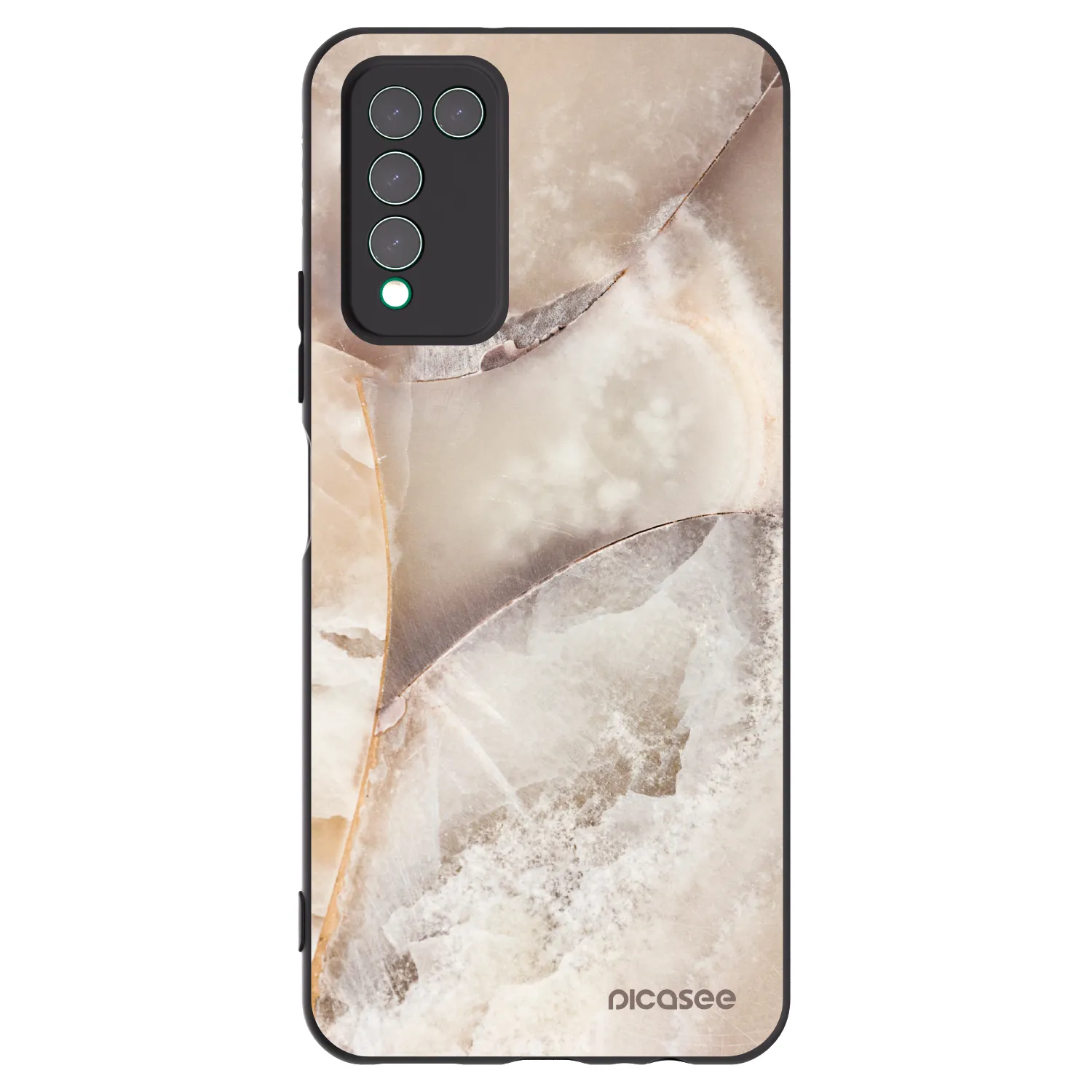 Picasee silikónový čierny obal pre Honor 10X Lite - Cream marble
