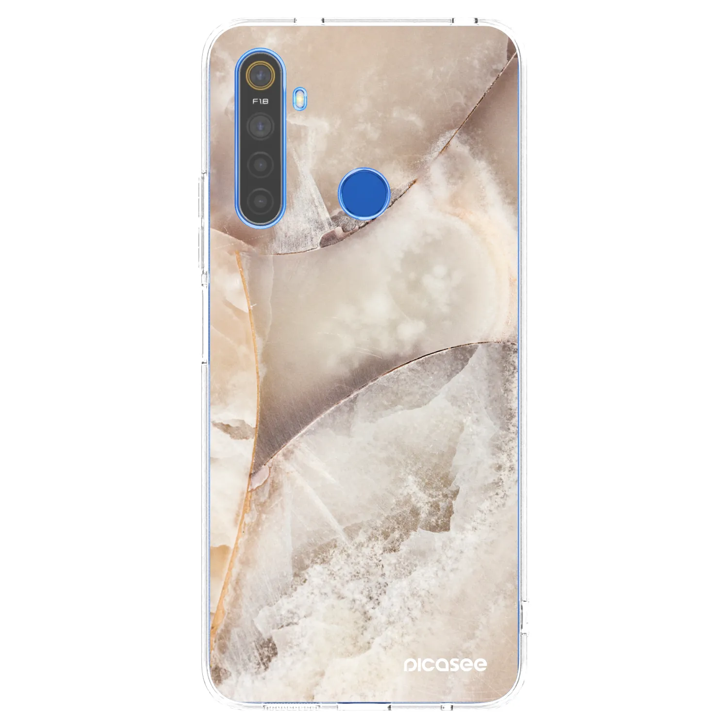 Picasee silikónový prehľadný obal pre Realme 5 - Cream marble