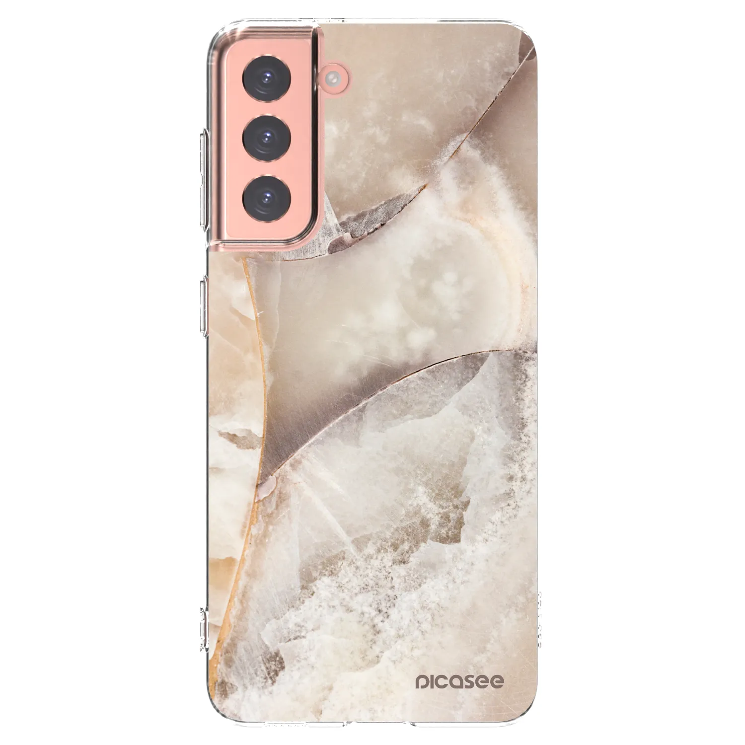 Silikónový prehľadný obal pre Samsung Galaxy S21 5G G991B - Cream marble