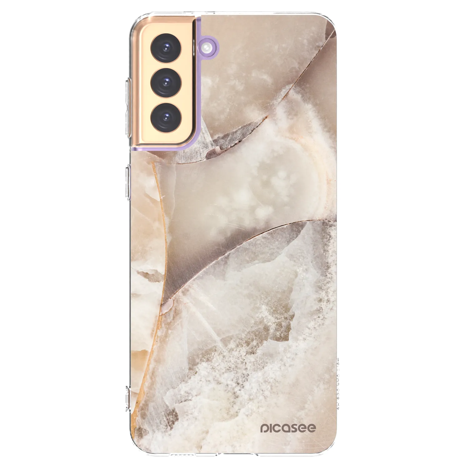 Picasee silikónový prehľadný obal pre Samsung Galaxy S21+ 5G G996F - Cream marble