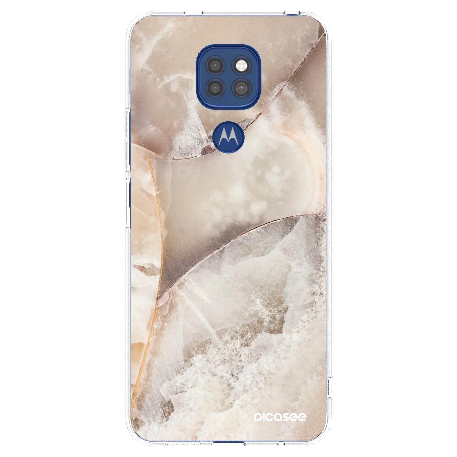 Silikónový prehľadný obal pre Motorola Moto G9 Play - Cream marble