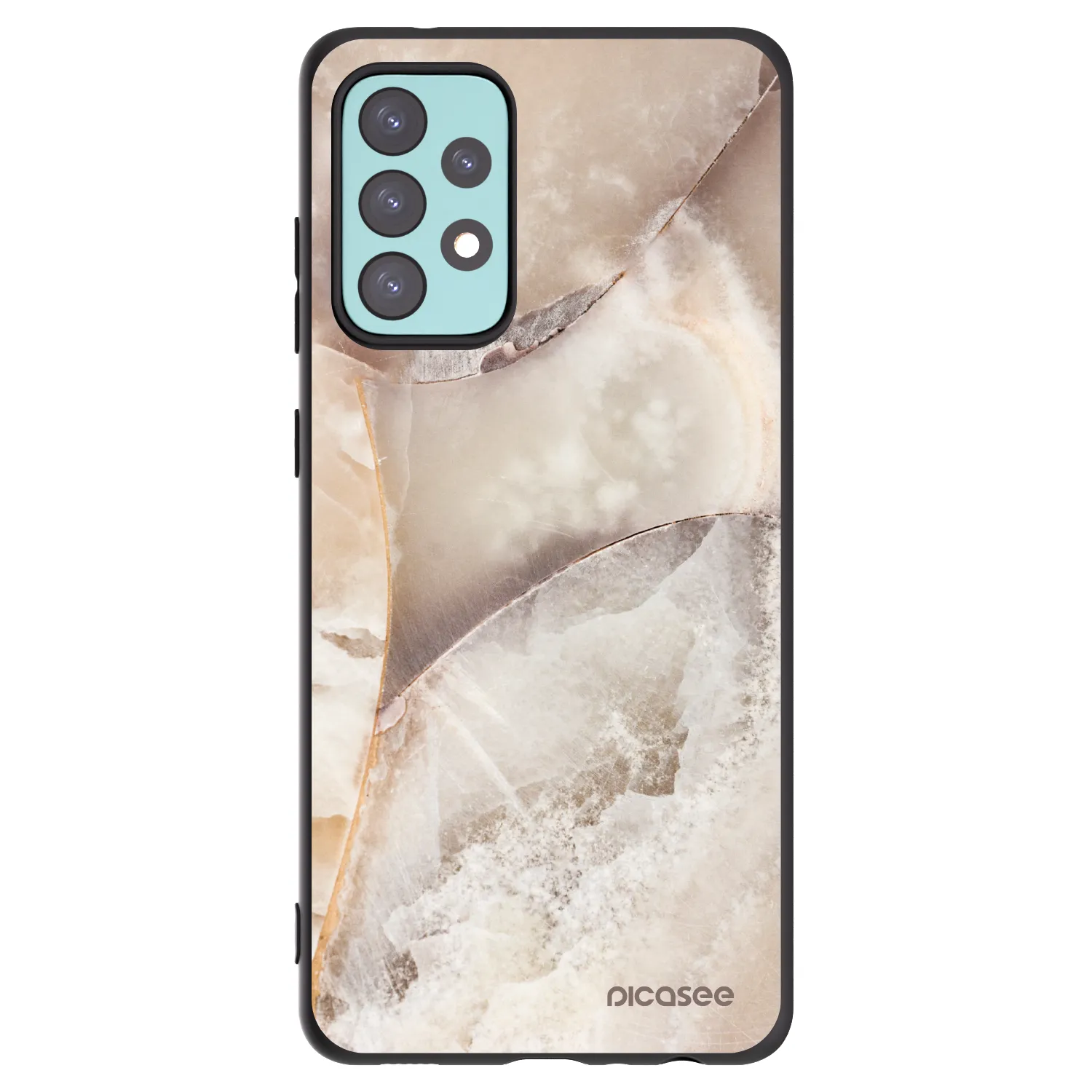 Picasee silikónový čierny obal pre Samsung Galaxy A72 A725F - Cream marble