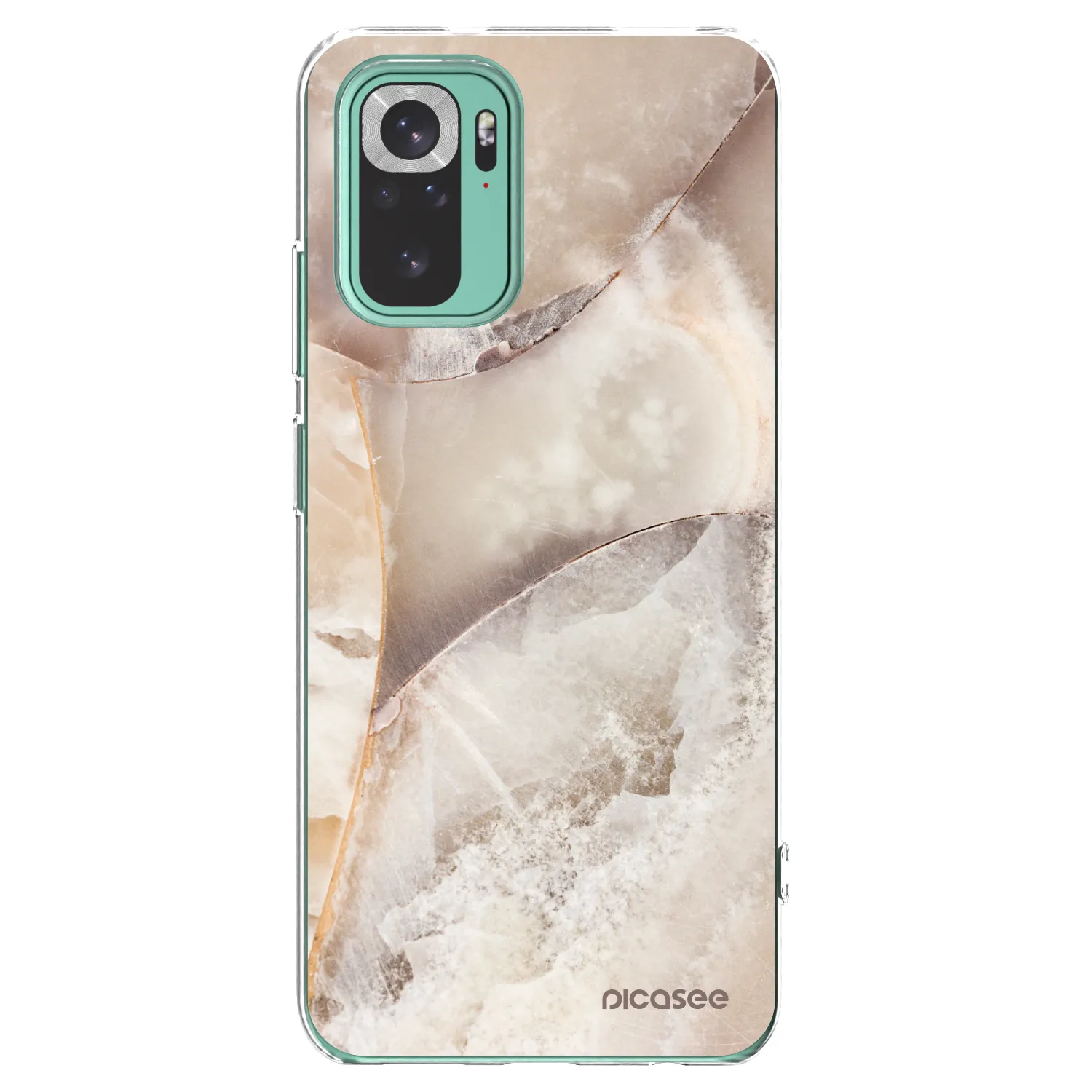 Picasee silikónový prehľadný obal pre Xiaomi Redmi Note 10 Pro - Cream marble