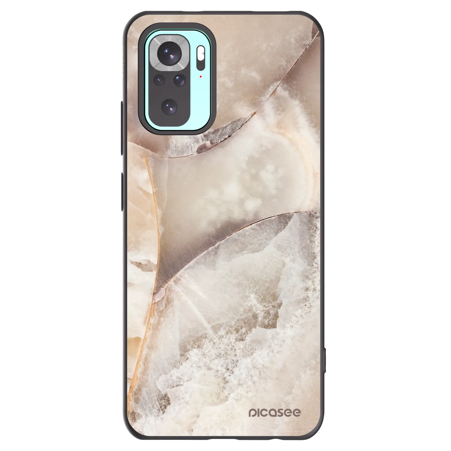 Picasee silikónový čierny obal pre Xiaomi Redmi Note 10 Pro - Cream marble