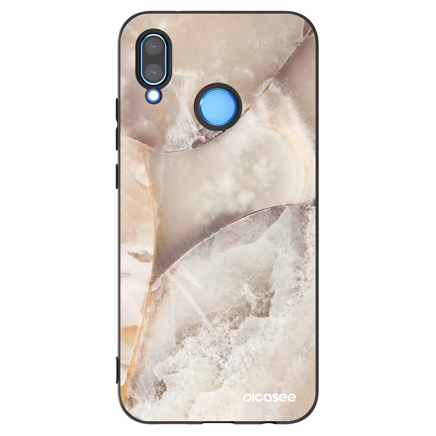 Picasee silikónový čierny obal pre Huawei P20 Lite - Cream marble
