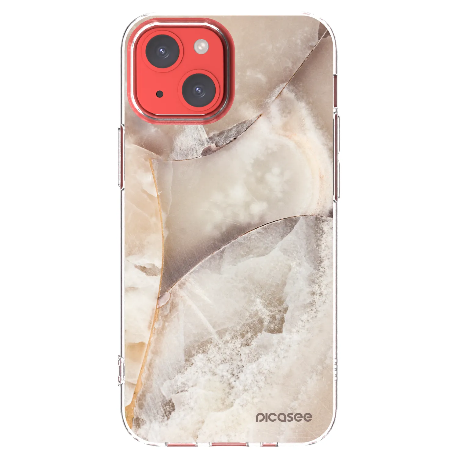 Picasee silikónový prehľadný obal pre Apple iPhone 13 mini - Cream marble