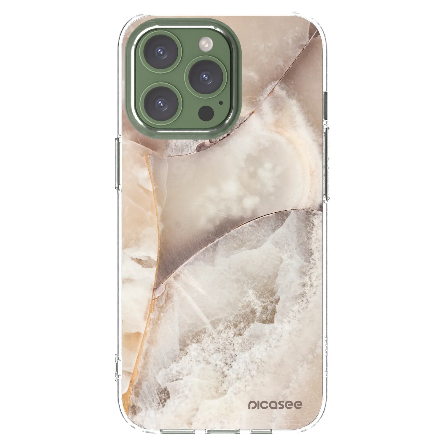 Picasee silikónový prehľadný obal pre Apple iPhone 13 Pro - Cream marble
