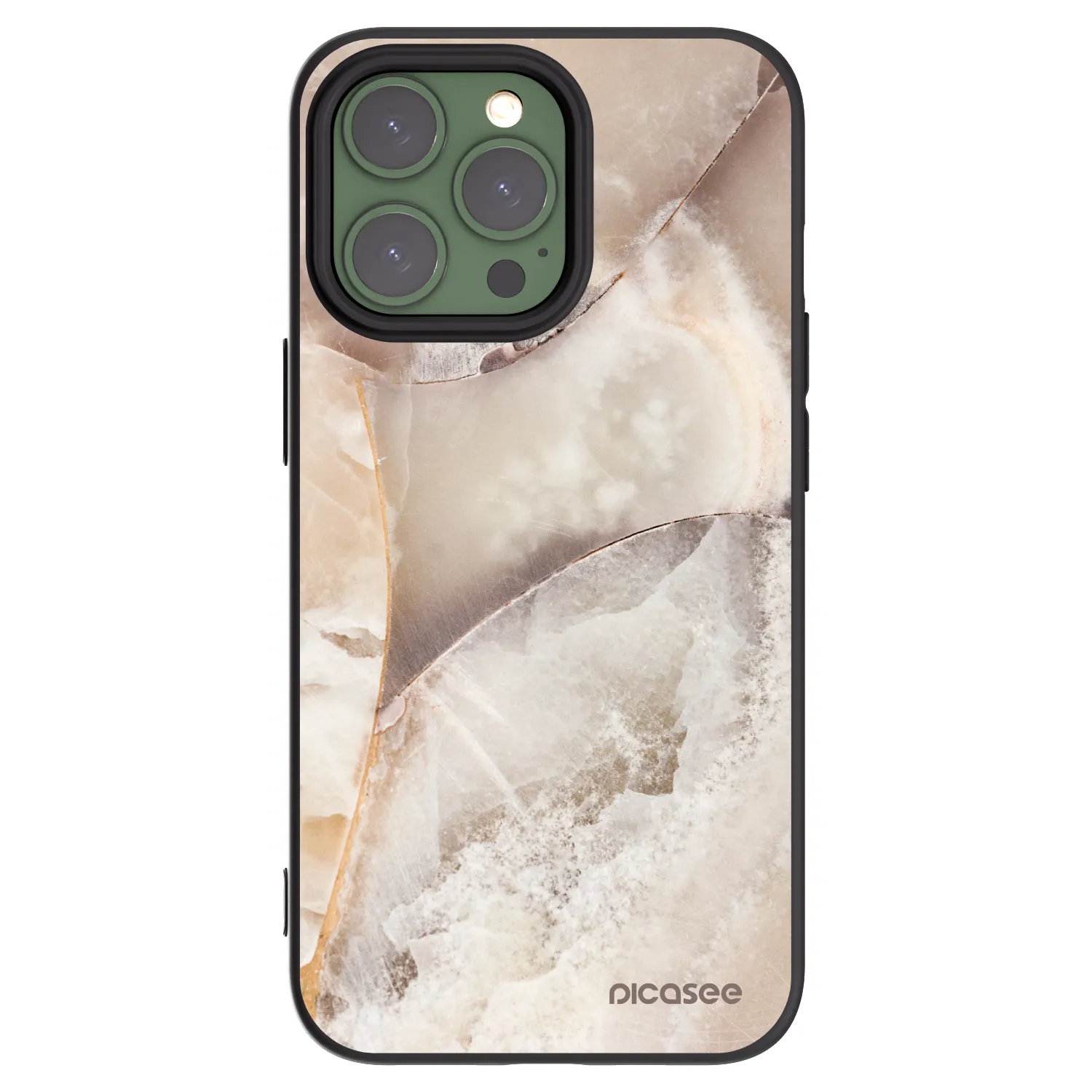 Picasee silikónový čierny obal pre Apple iPhone 13 Pro - Cream marble