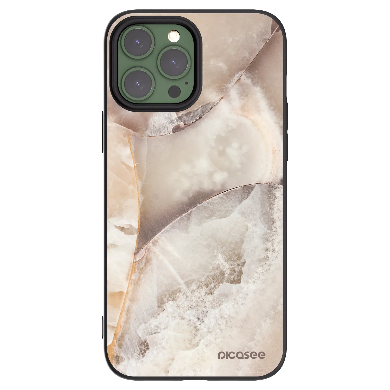 Silikónový čierny obal pre Apple iPhone 13 Pro Max - Cream marble