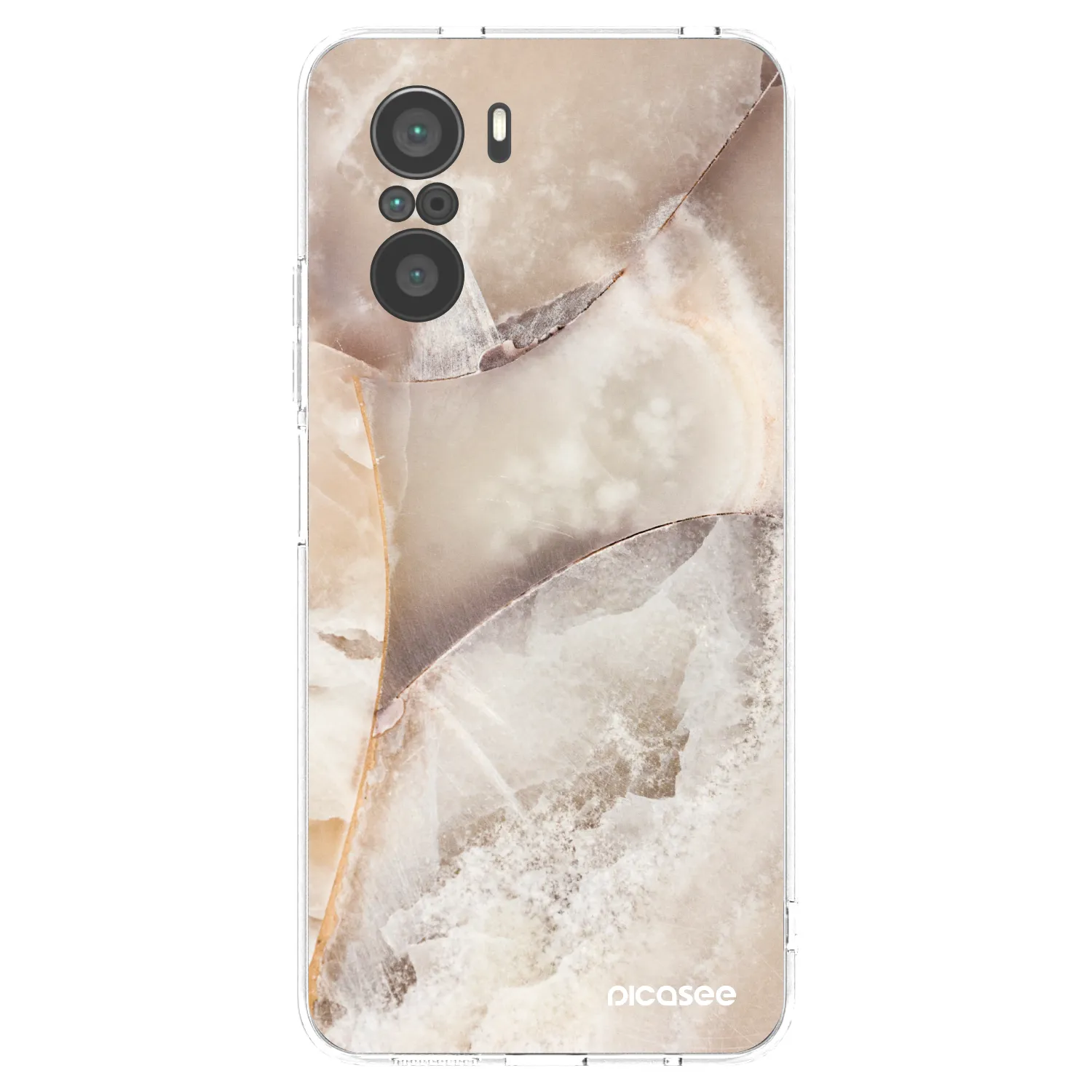 Silikónový prehľadný obal pre Xiaomi Poco F3 - Cream marble