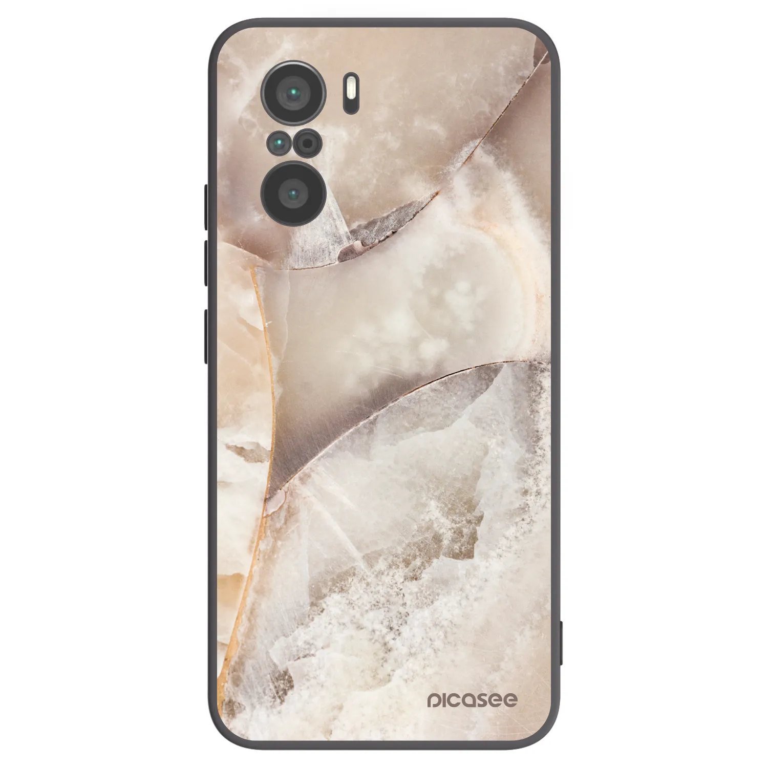 Picasee silikónový čierny obal pre Xiaomi Poco F3 - Cream marble
