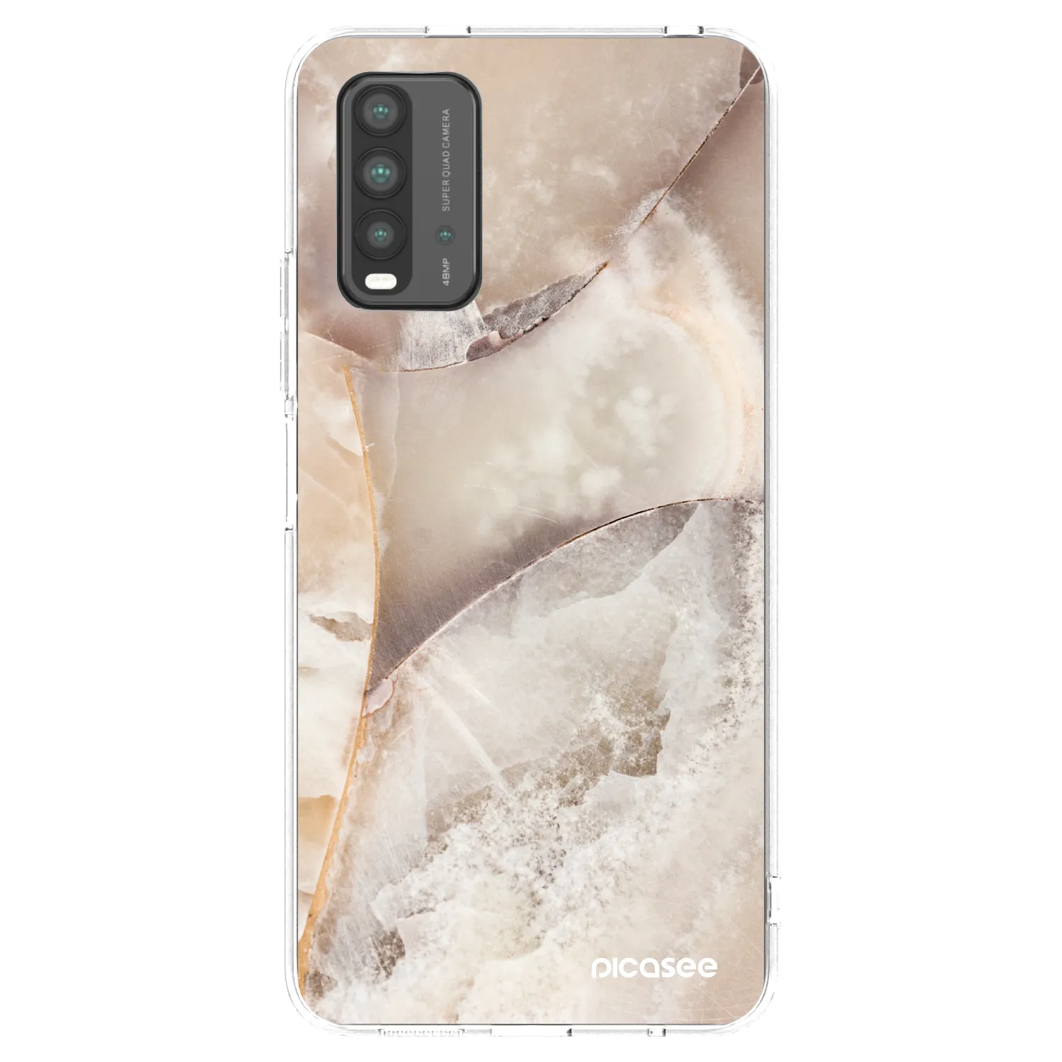 Silikónový prehľadný obal pre Xiaomi Redmi 9T - Cream marble