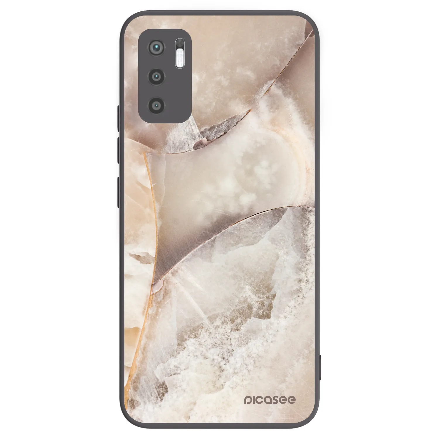 Picasee silikónový čierny obal pre Xiaomi Redmi Note 10 5G - Cream marble