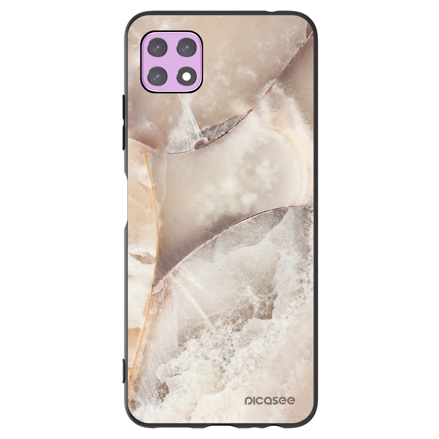 Picasee silikónový čierny obal pre Samsung Galaxy A22 A226B 5G - Cream marble