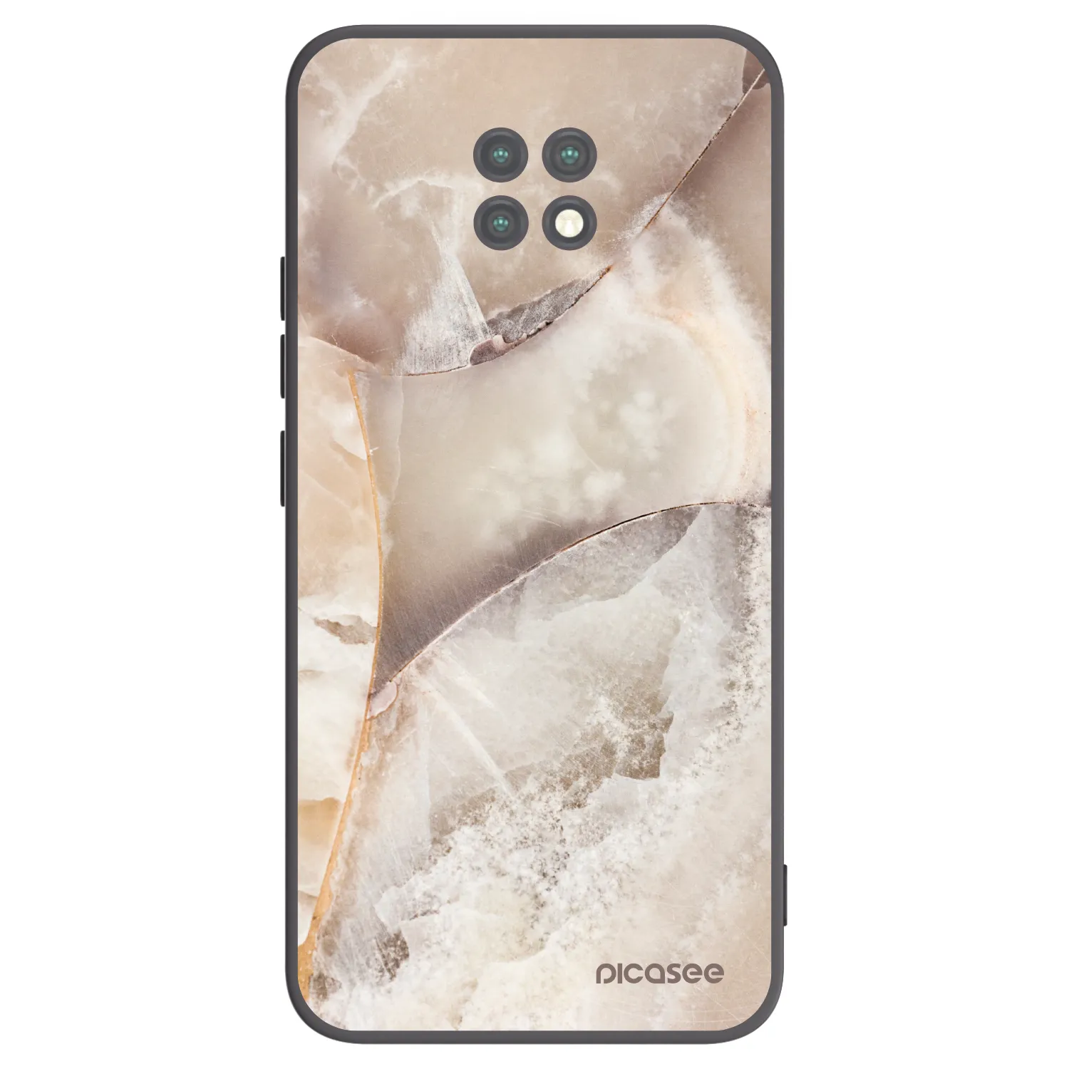 Picasee silikónový čierny obal pre Xiaomi Redmi Note 9T - Cream marble