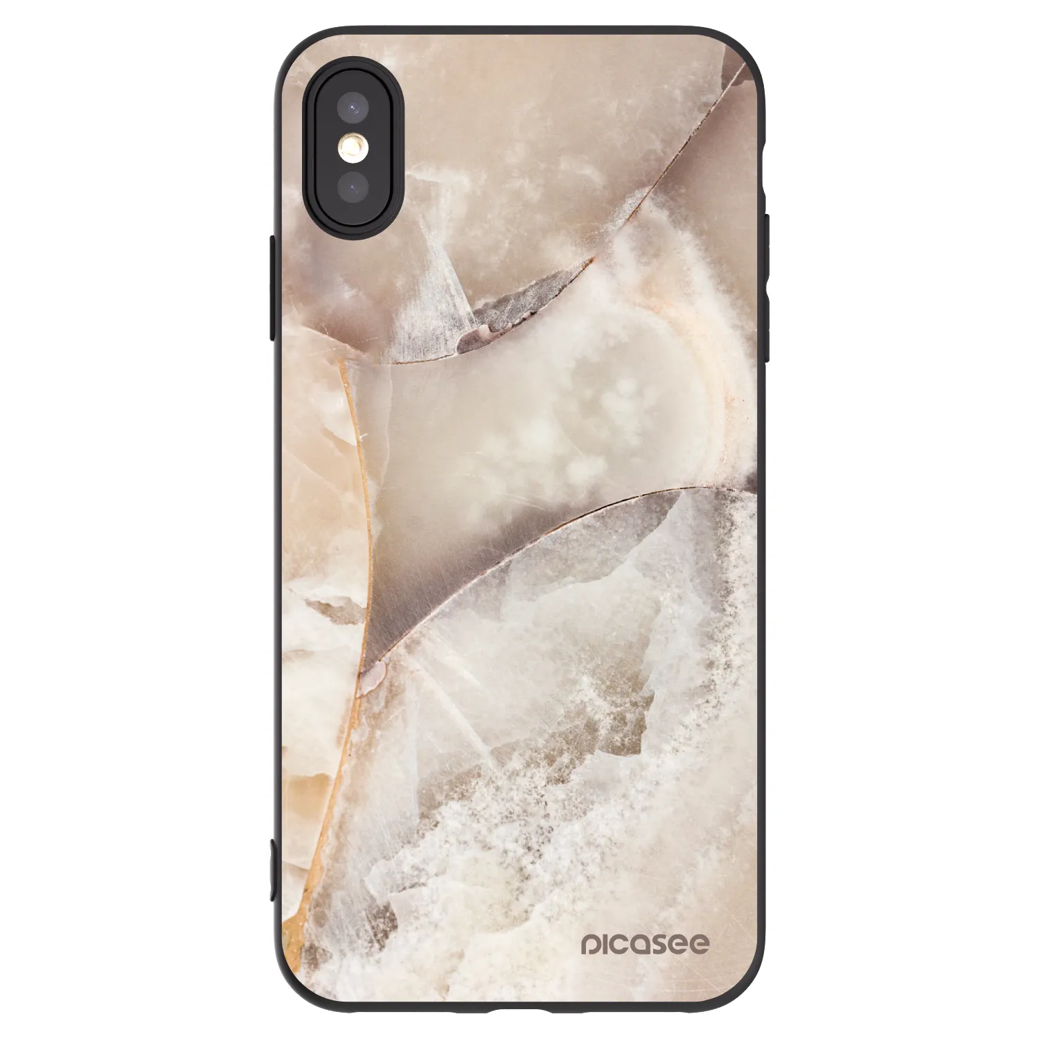 Picasee silikónový čierny obal pre Apple iPhone XS Max - Cream marble