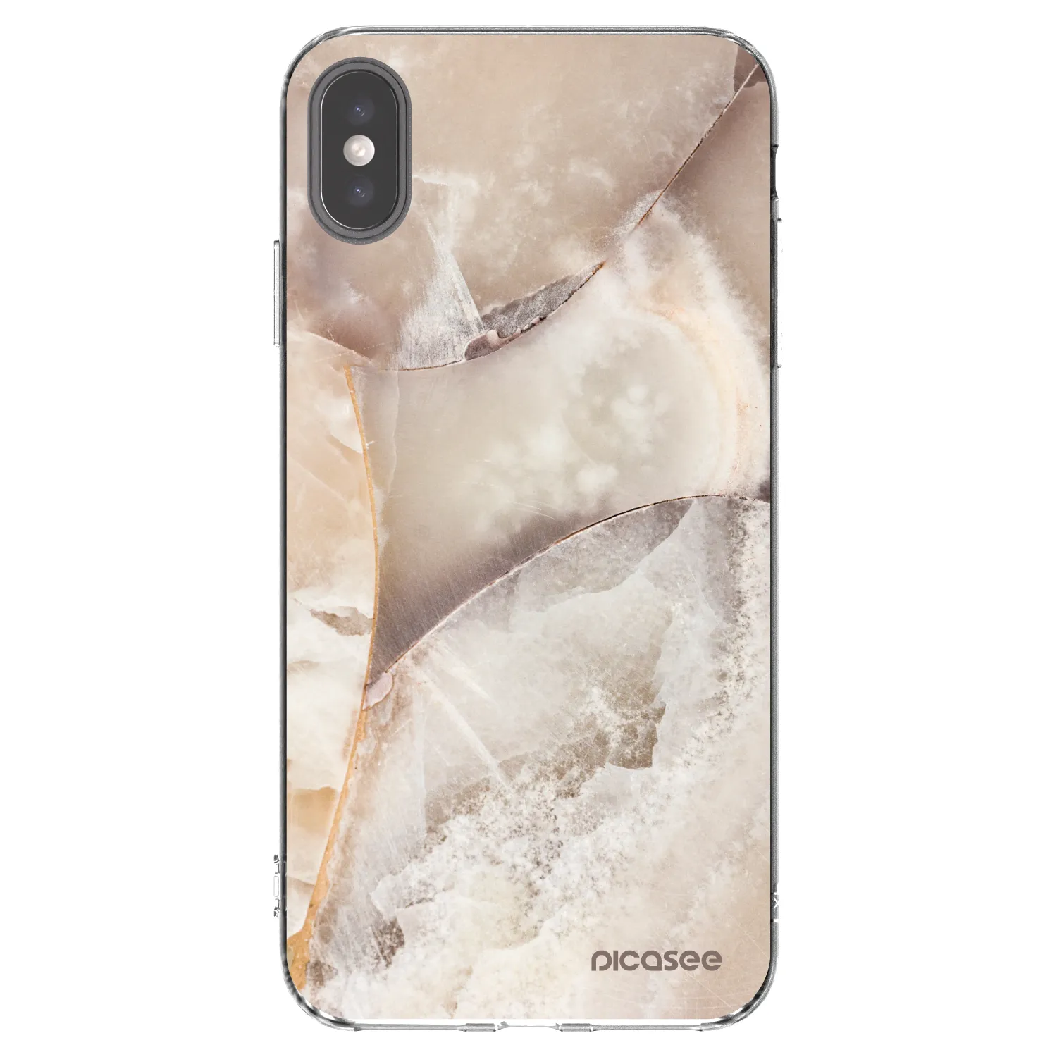 Picasee silikónový prehľadný obal pre Apple iPhone XS Max - Cream marble