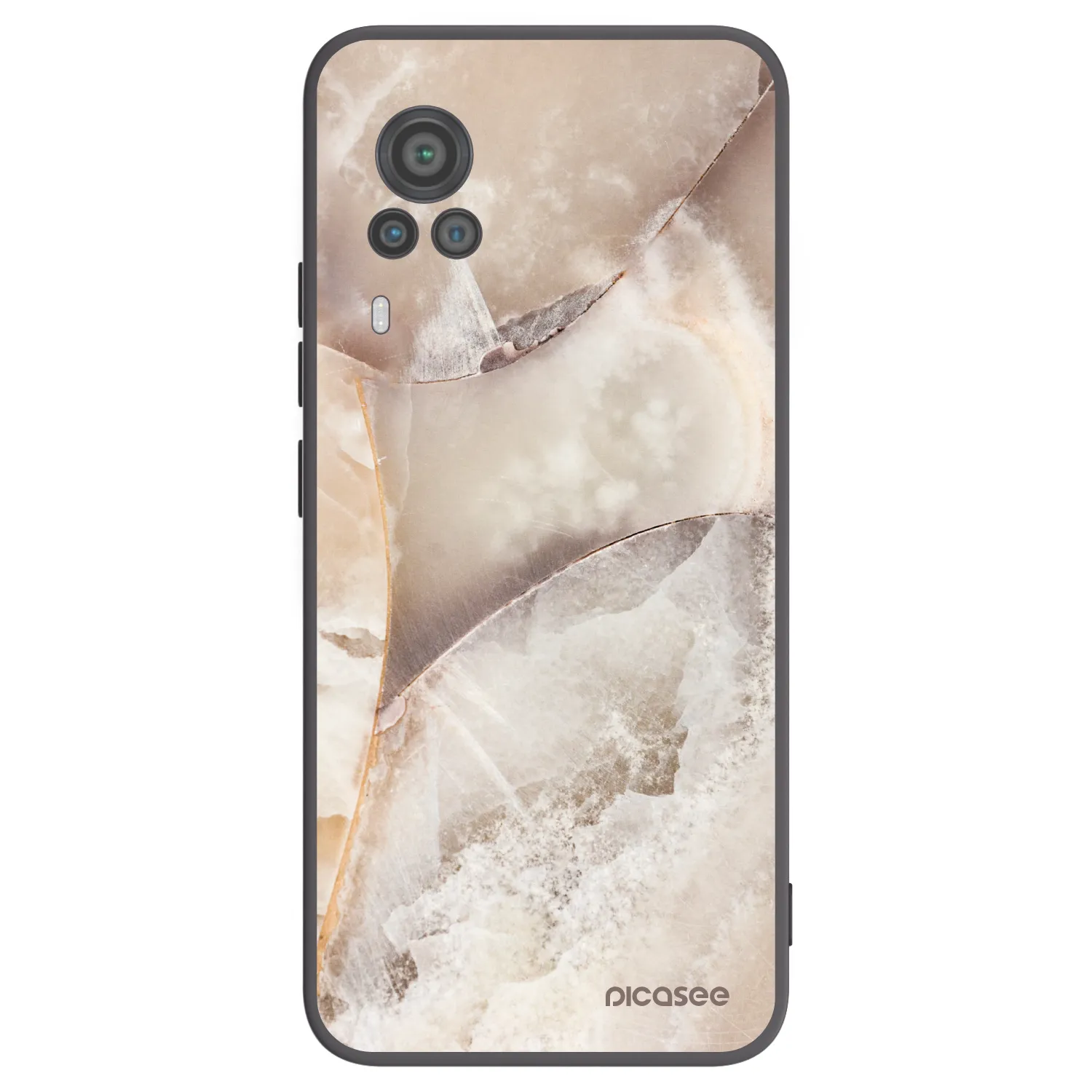 Picasee silikónový čierny obal pre Vivo X60 Pro 5G - Cream marble