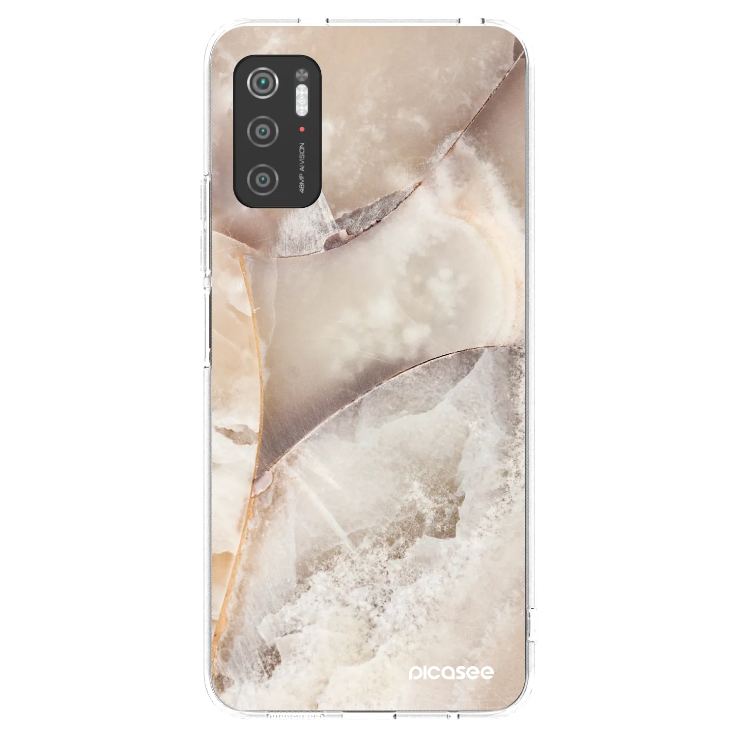 Silikónový prehľadný obal pre Xiaomi Poco M3 Pro 5G - Cream marble