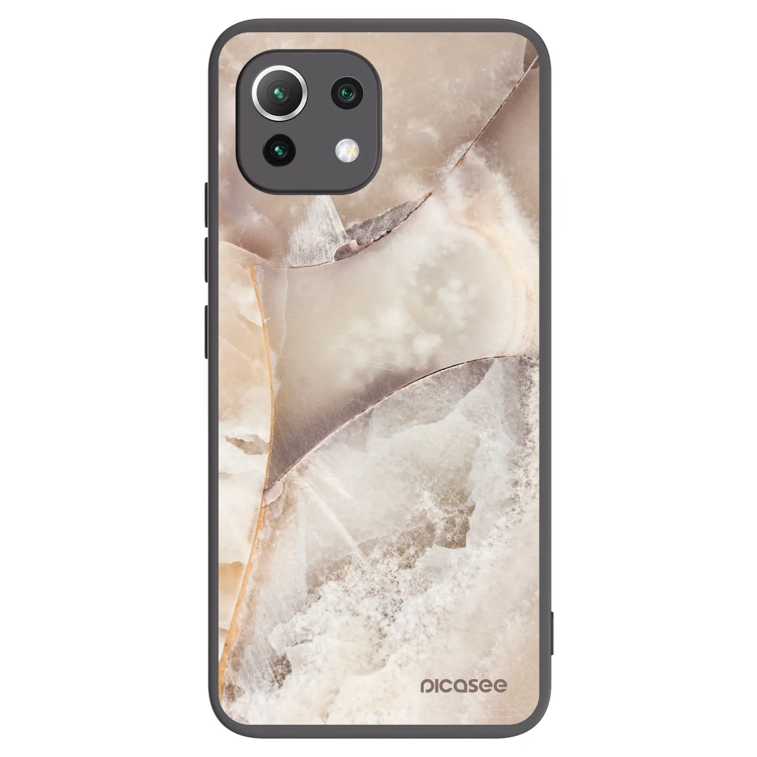 Picasee silikónový čierny obal pre Xiaomi 11 Lite 5G NE - Cream marble