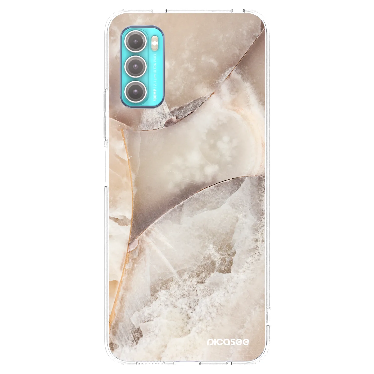 Picasee silikónový prehľadný obal pre Motorola Moto G60 - Cream marble