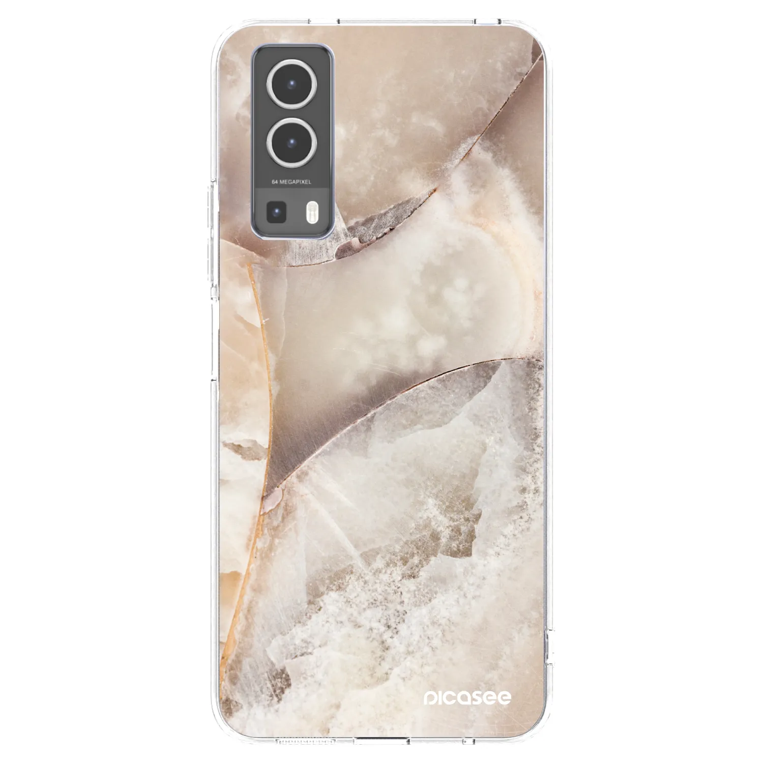 Picasee silikónový prehľadný obal pre Vivo Y72 5G - Cream marble