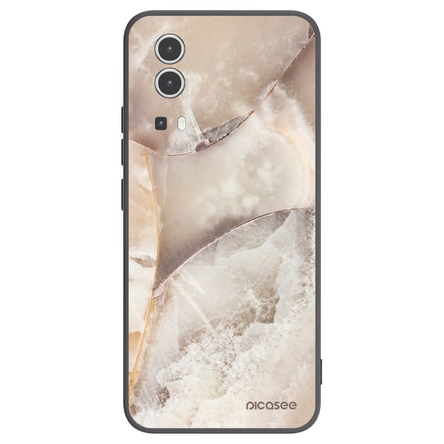 Picasee silikónový čierny obal pre Vivo Y72 5G - Cream marble