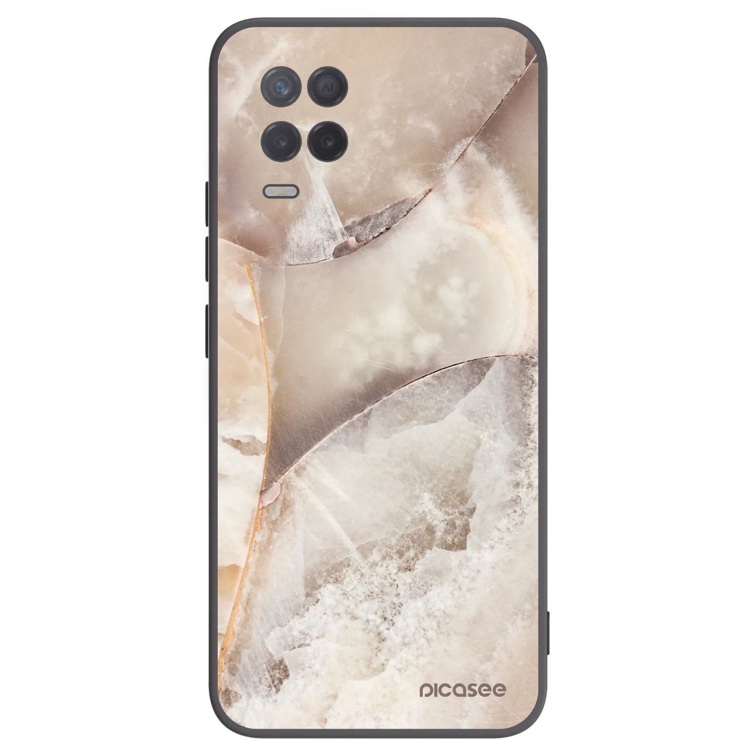 Picasee silikónový čierny obal pre Realme 8 5G - Cream marble
