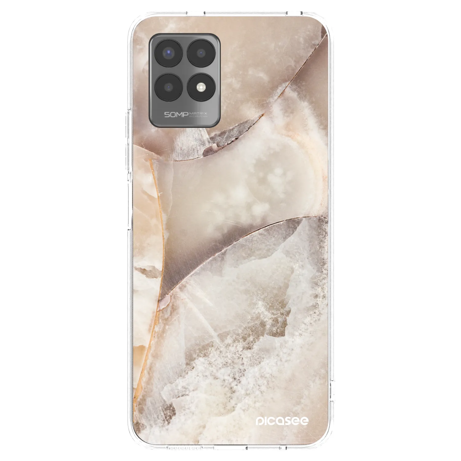 Picasee silikónový prehľadný obal pre Realme 8i - Cream marble