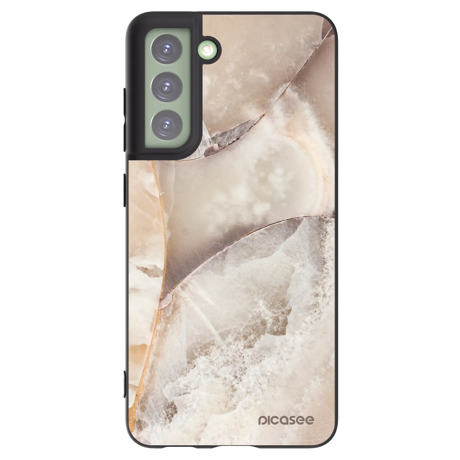 Picasee silikónový čierny obal pre Samsung Galaxy S21 FE 5G - Cream marble