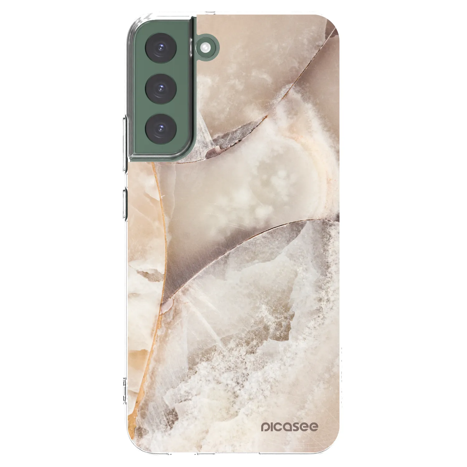 Picasee silikónový prehľadný obal pre Samsung Galaxy S22+ 5G - Cream marble