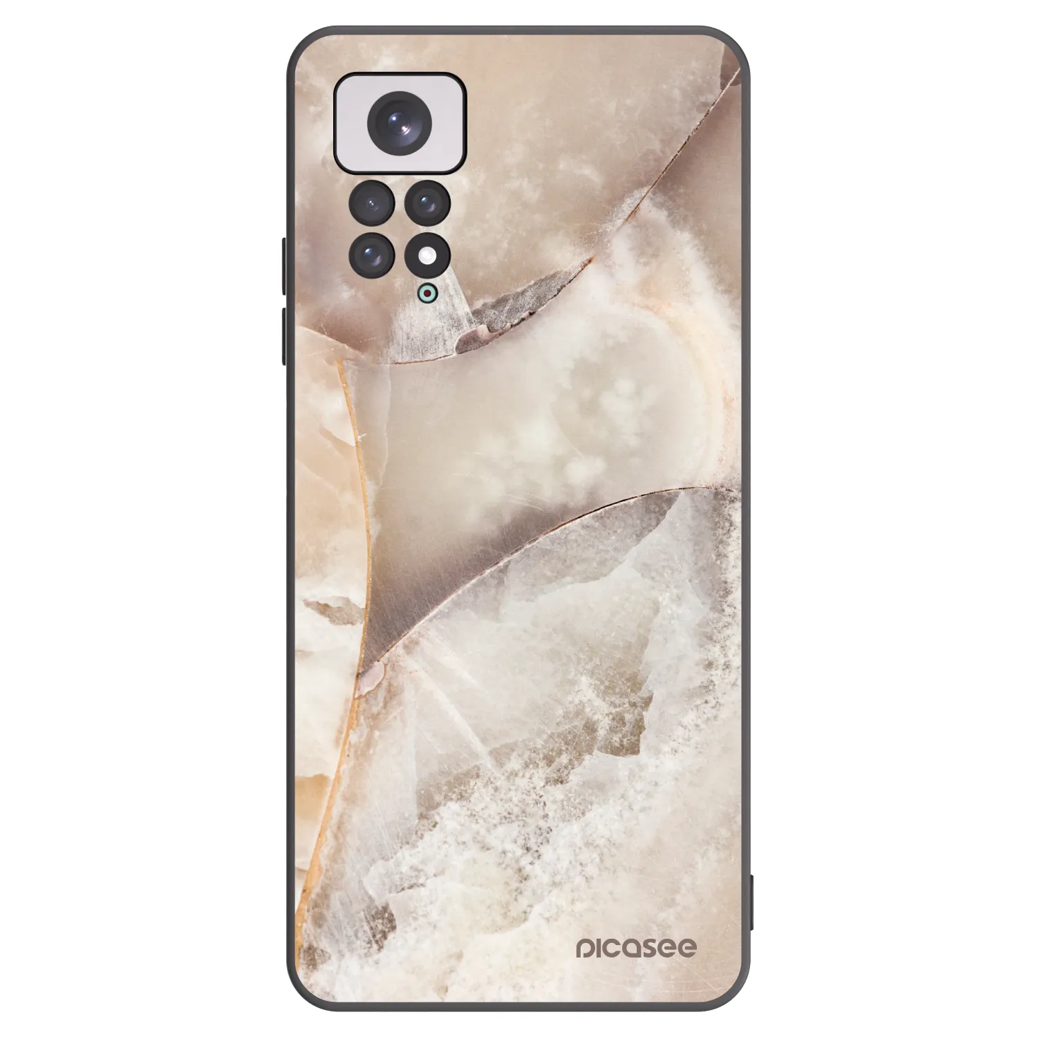 Picasee silikónový čierny obal pre Xiaomi Redmi Note 11 - Cream marble