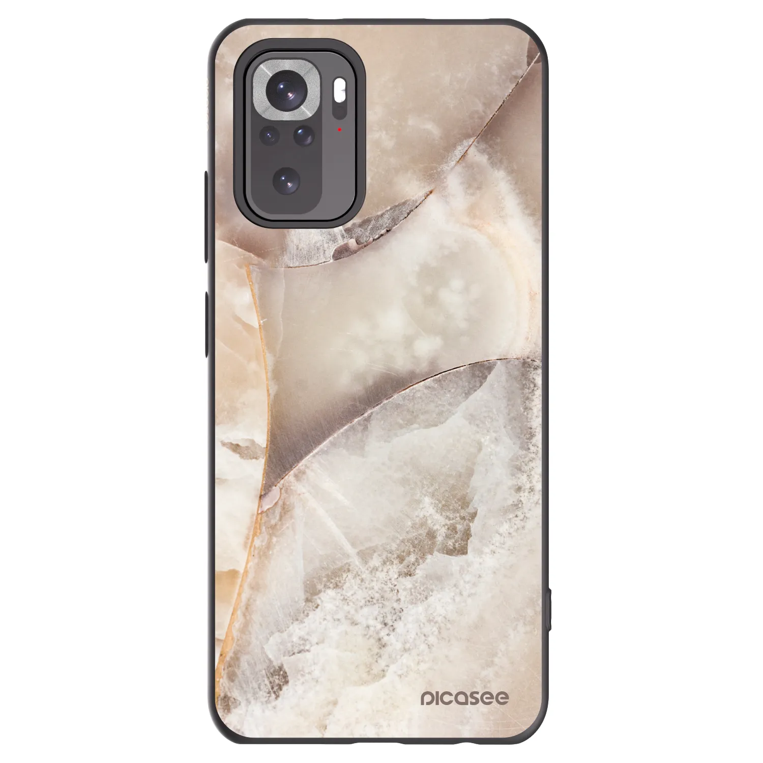 Picasee silikónový čierny obal pre Xiaomi Redmi Note 11S 4G - Cream marble