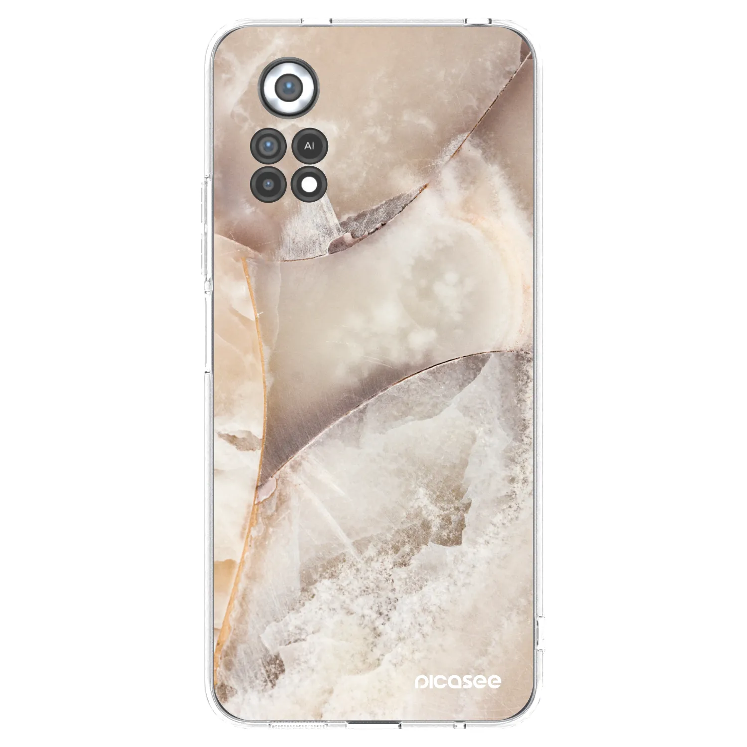 Picasee silikónový prehľadný obal pre Xiaomi Poco X4 Pro 5G - Cream marble