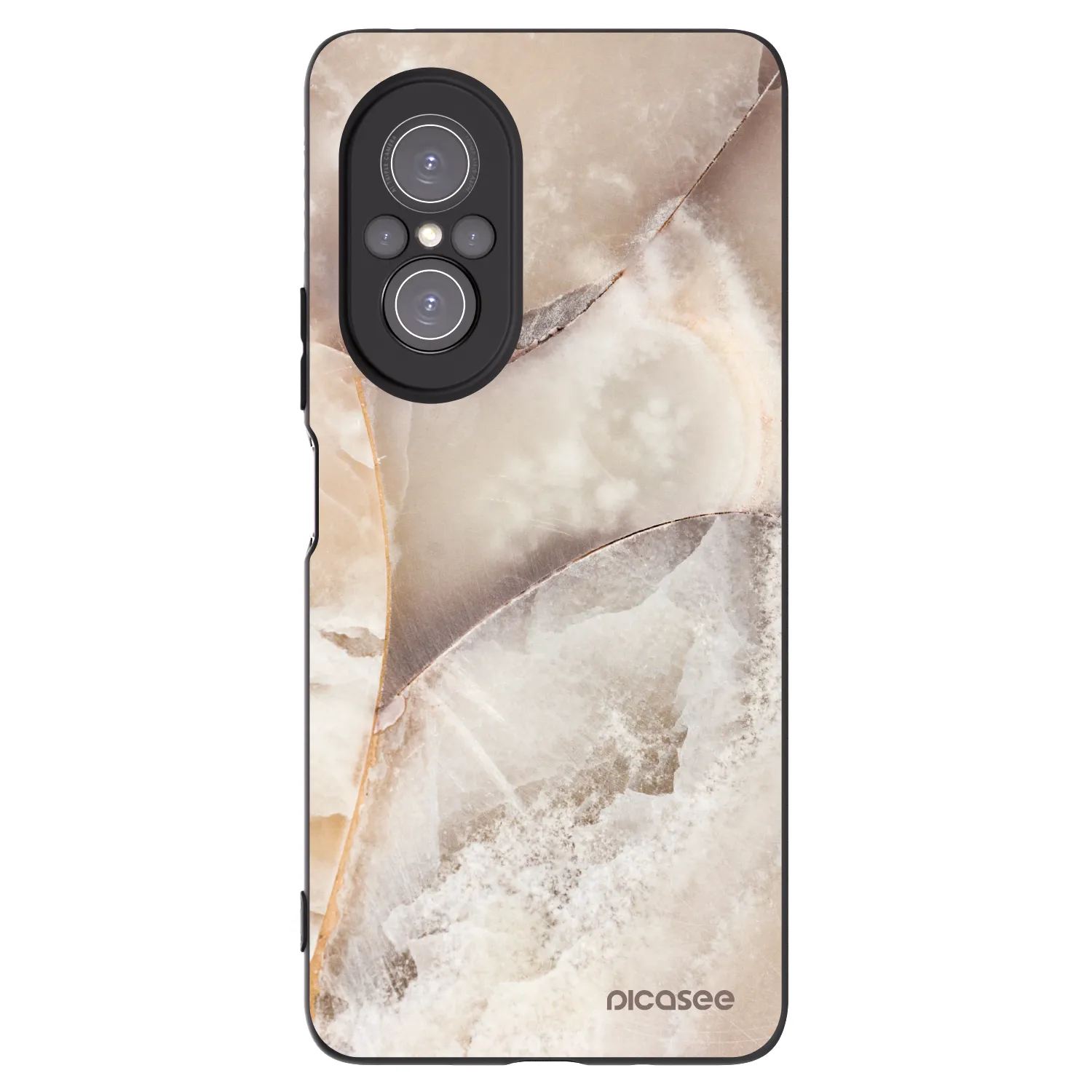 Picasee silikónový čierny obal pre Huawei Nova 9 SE - Cream marble