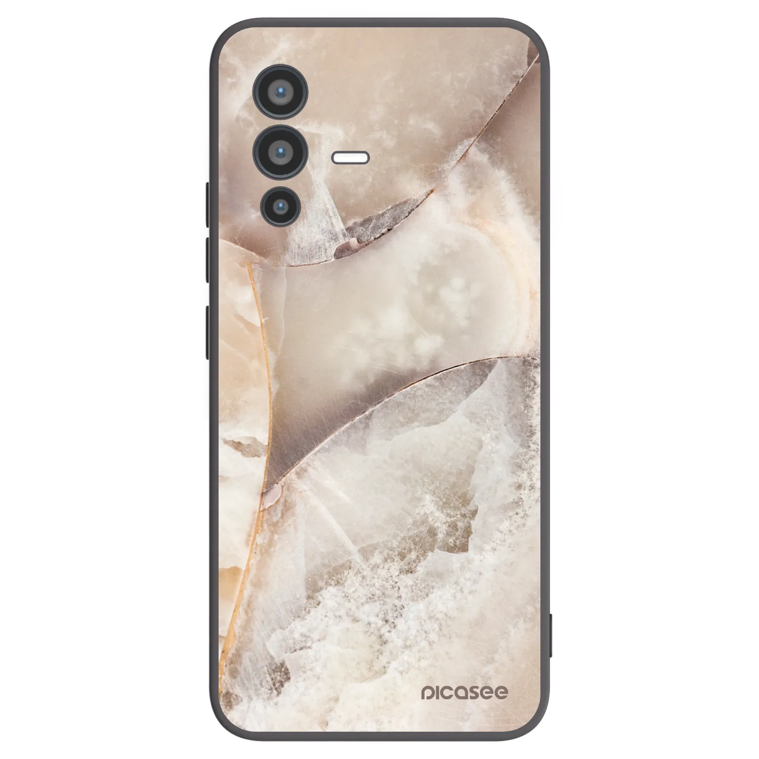 Picasee silikónový čierny obal pre Vivo V23 5G - Cream marble