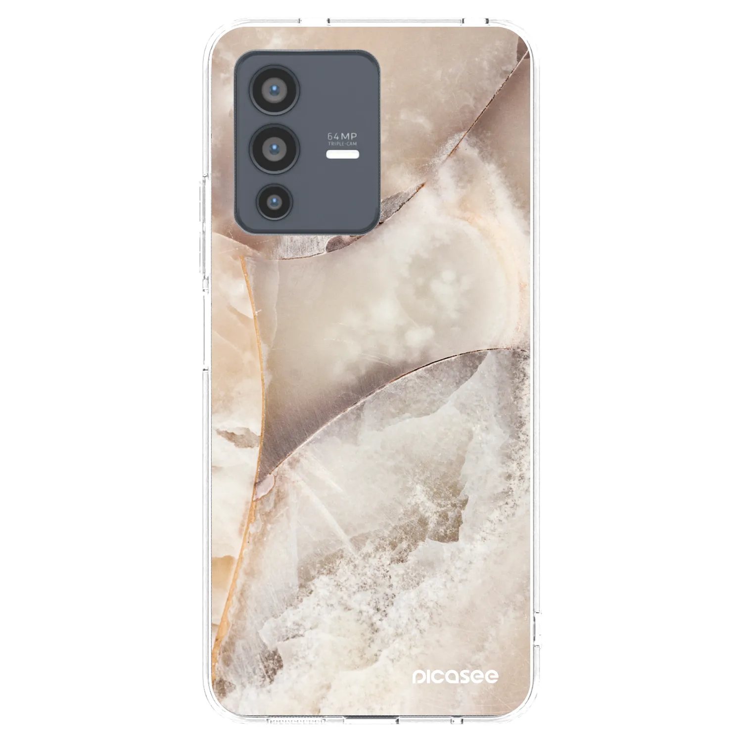 Picasee silikónový prehľadný obal pre Vivo V23 5G - Cream marble