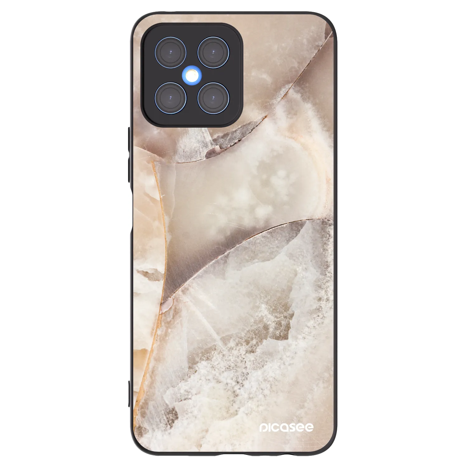 Picasee silikónový čierny obal pre Honor X8 4G - Cream marble