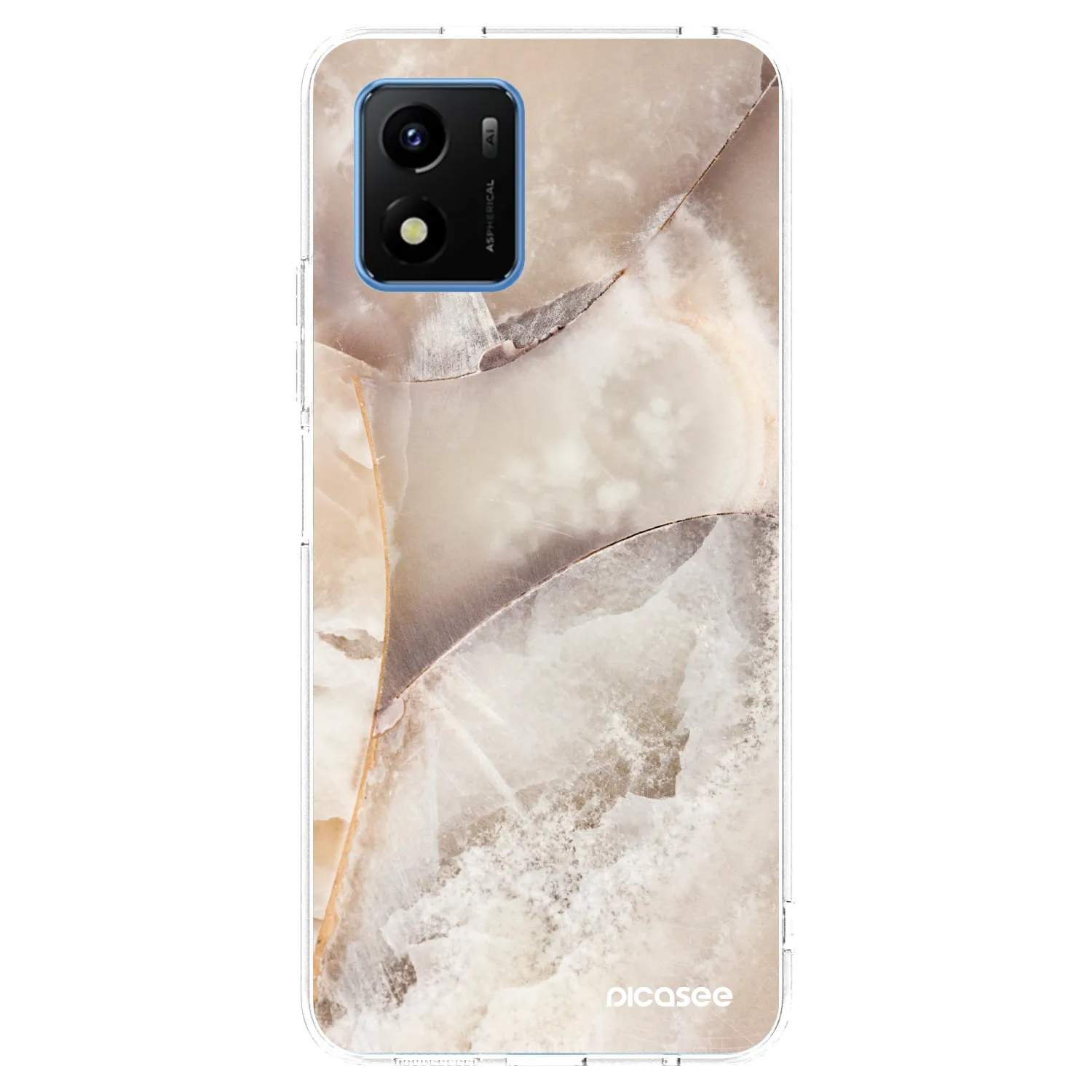Picasee silikónový prehľadný obal pre Vivo Y01 - Cream marble