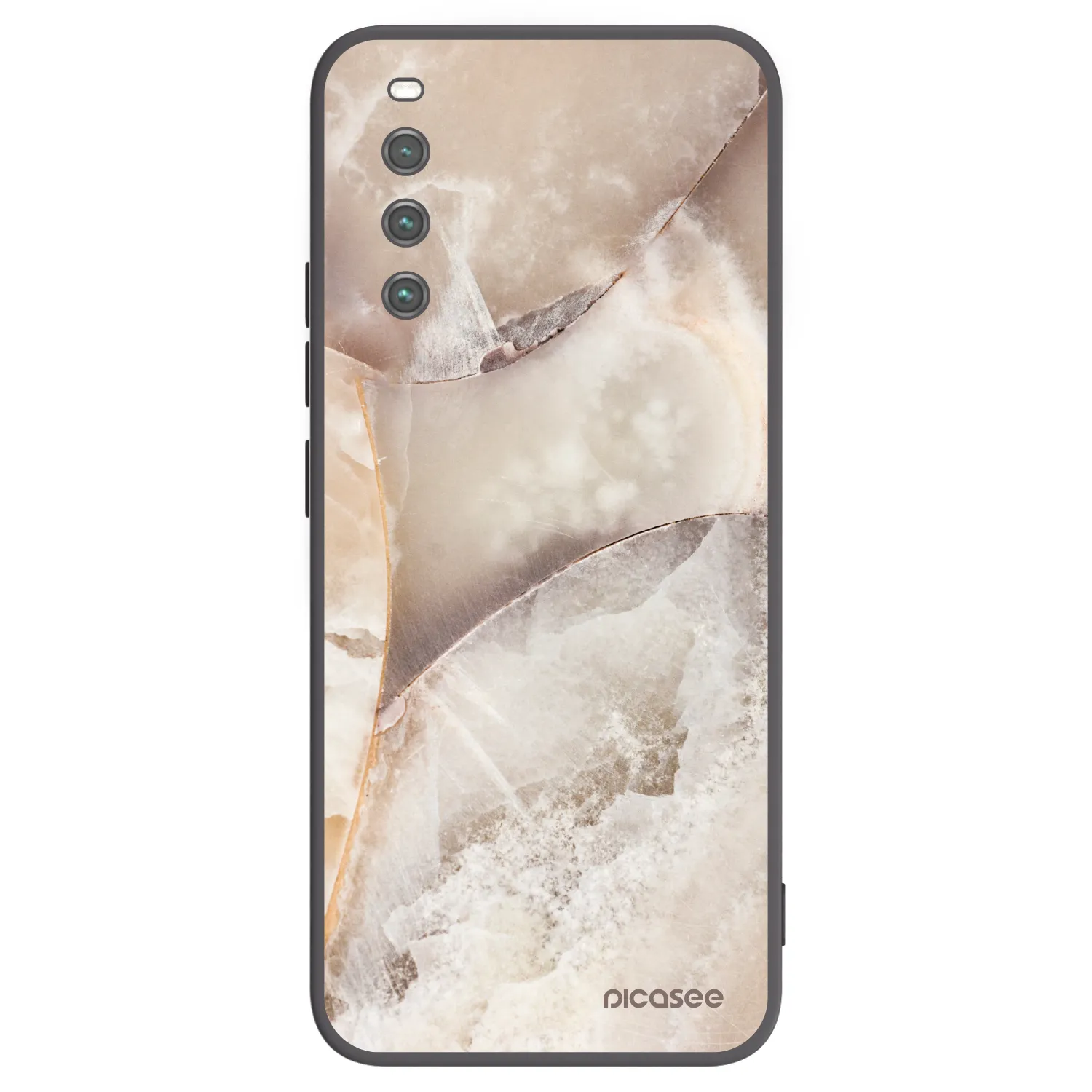 Picasee silikónový čierny obal pre Sony Xperia 10 IV 5G - Cream marble