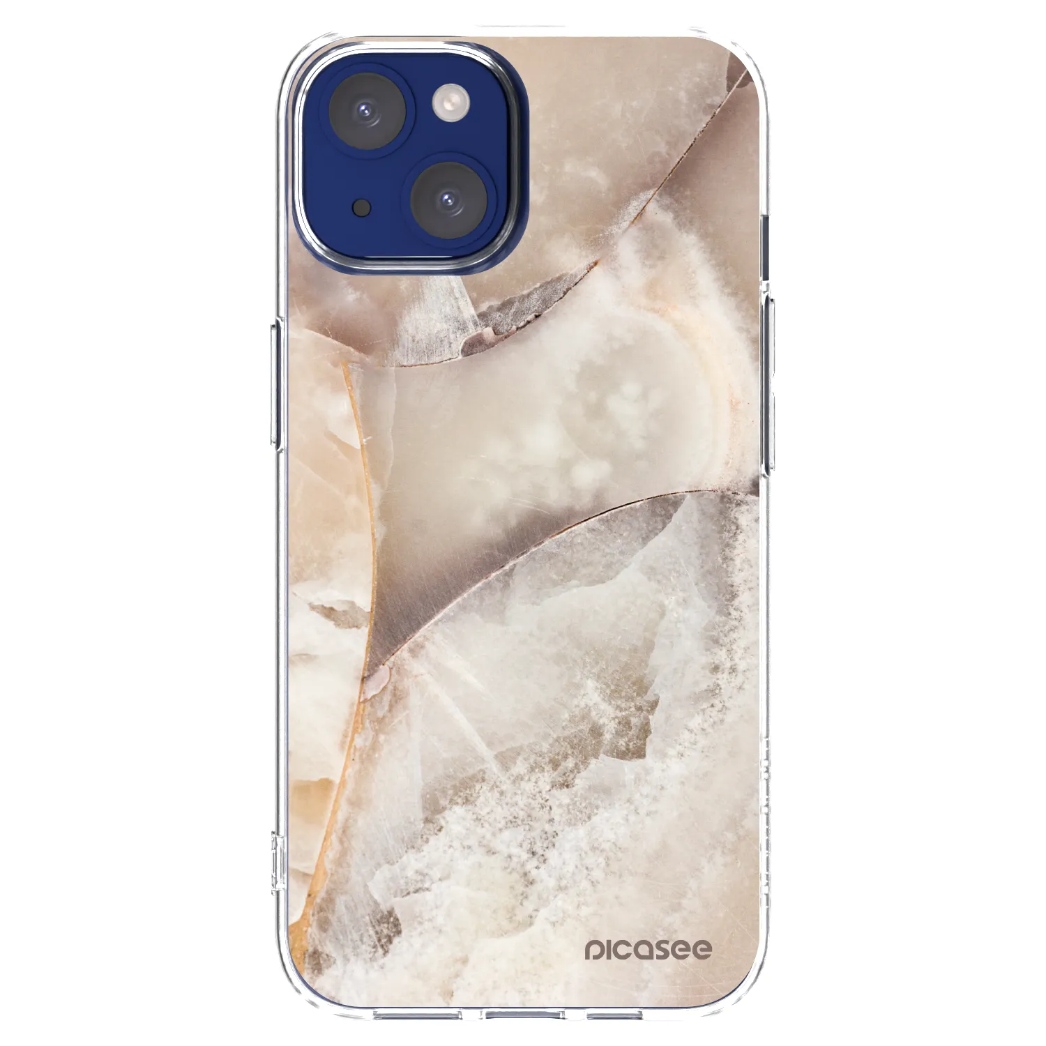 Silikónový prehľadný obal pre Apple iPhone 14 - Cream marble