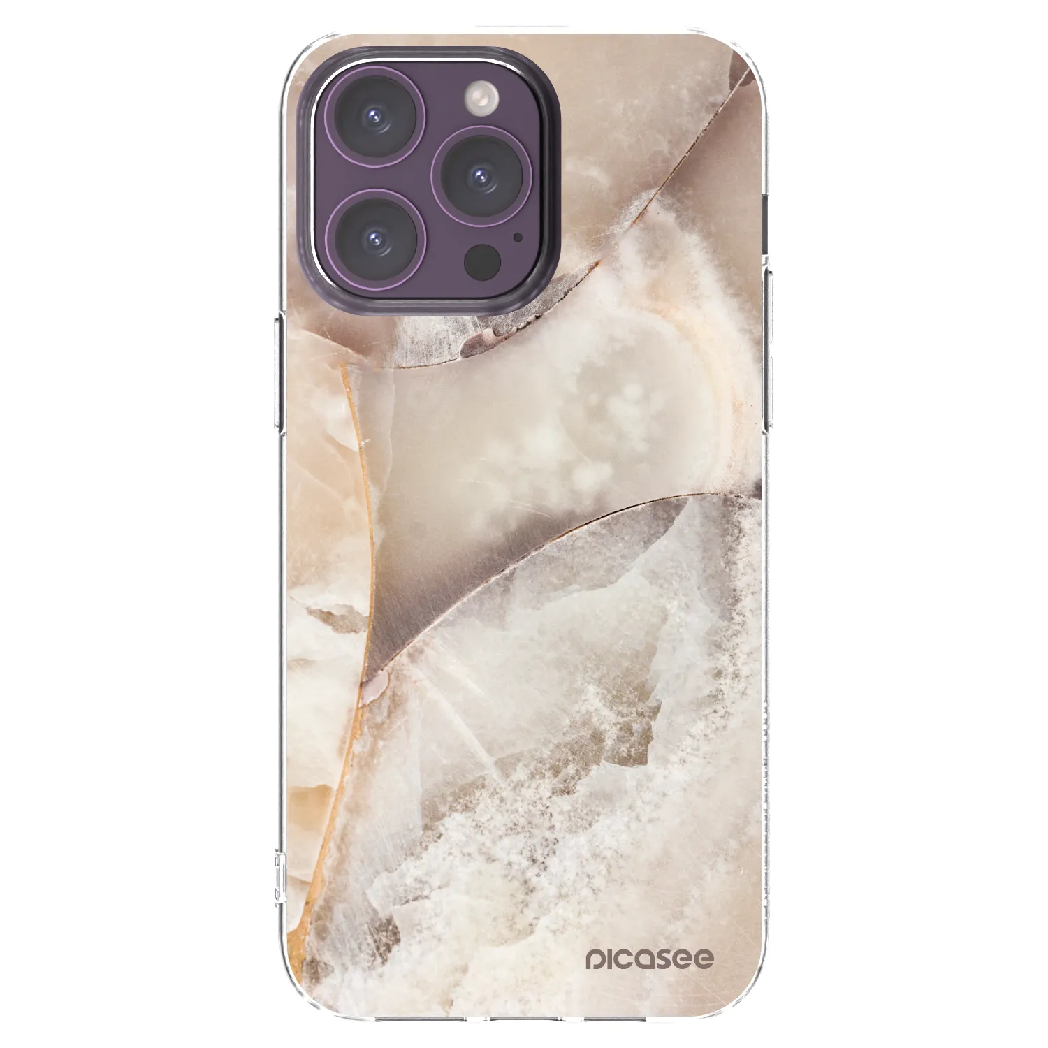 Picasee silikónový prehľadný obal pre Apple iPhone 14 Pro Max - Cream marble