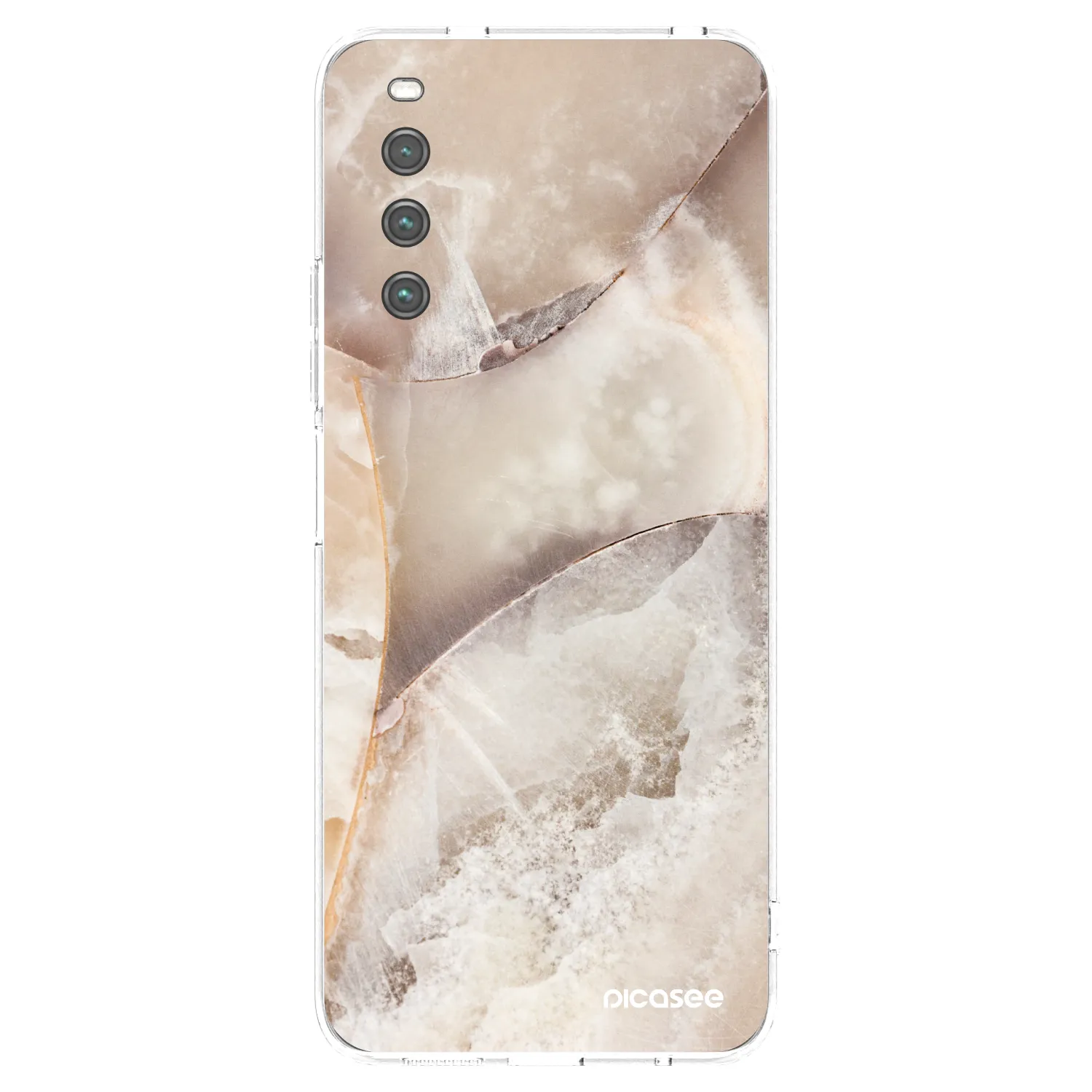 Picasee silikónový prehľadný obal pre Sony Xperia 10 IV 5G - Cream marble