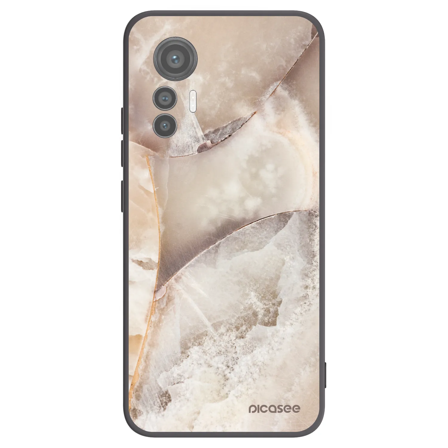 Picasee silikónový čierny obal pre Xiaomi 12 Lite - Cream marble