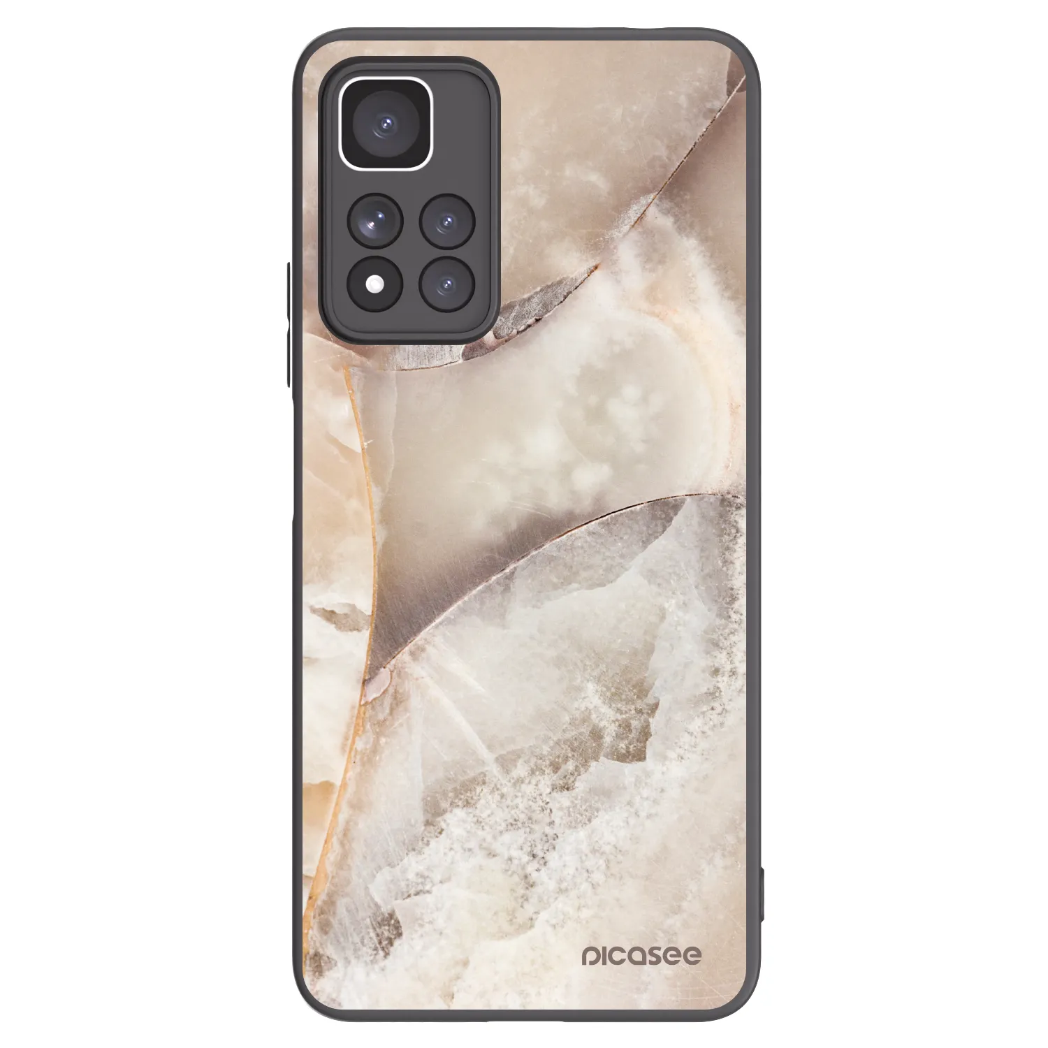 Picasee silikónový čierny obal pre Xiaomi Redmi Note 11 Pro+ 5G - Cream marble