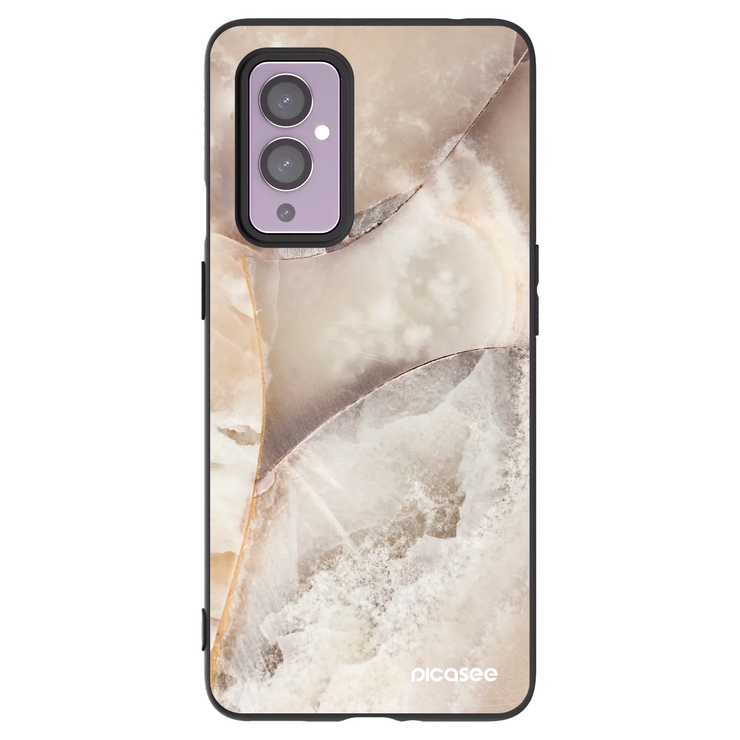 Picasee silikónový čierny obal pre OnePlus 9 - Cream marble