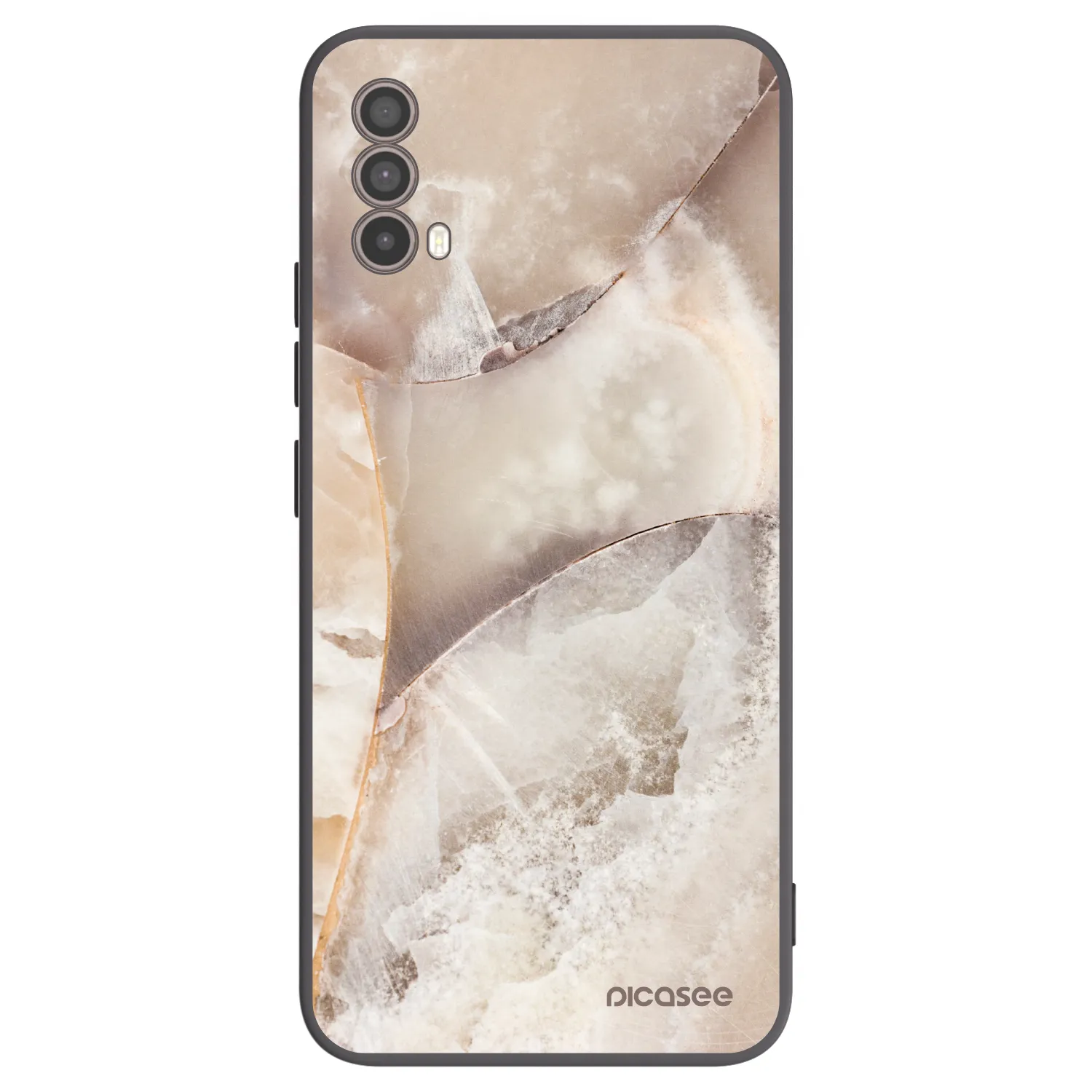 Picasee silikónový čierny obal pre Motorola Moto E40 - Cream marble