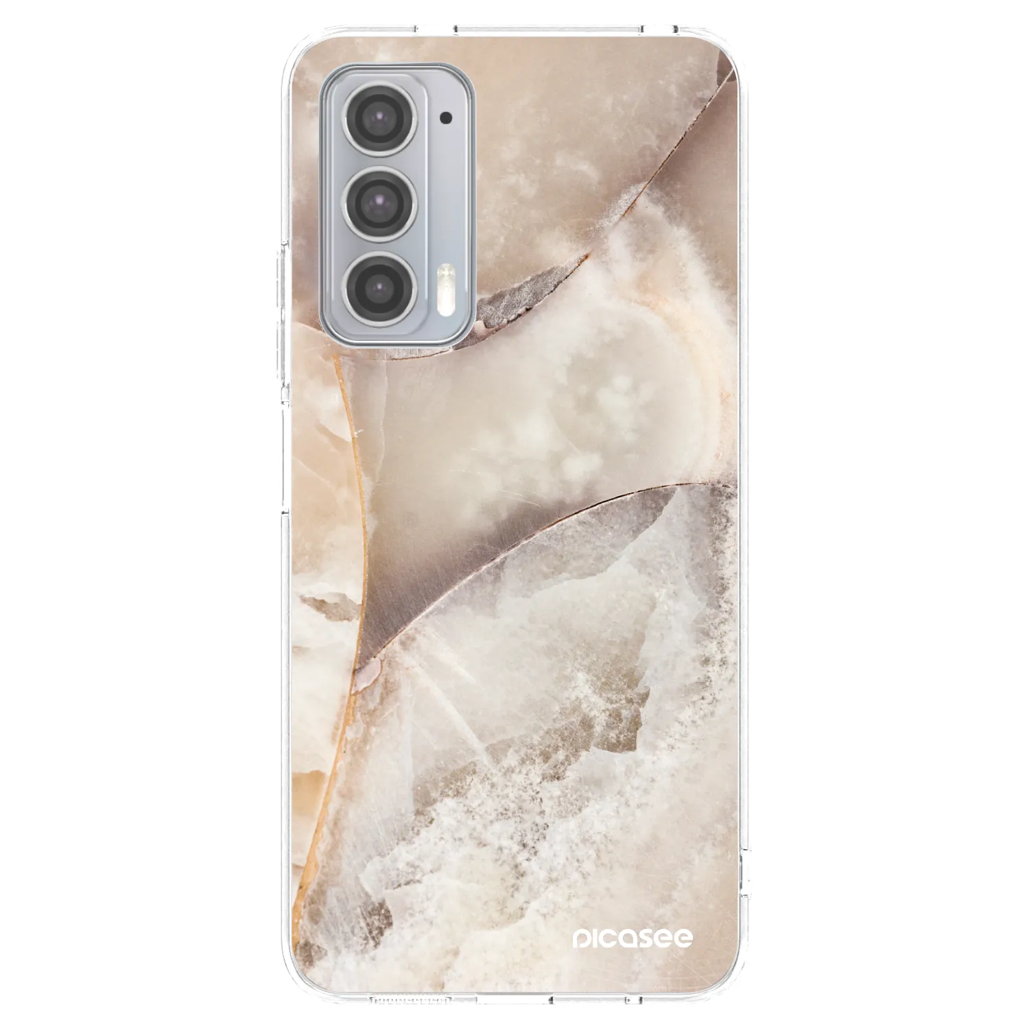 Picasee silikónový prehľadný obal pre Motorola Edge 20 - Cream marble