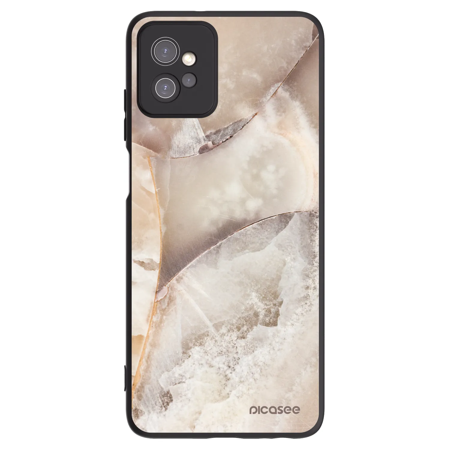 Picasee silikónový čierny obal pre Motorola Moto G32 - Cream marble