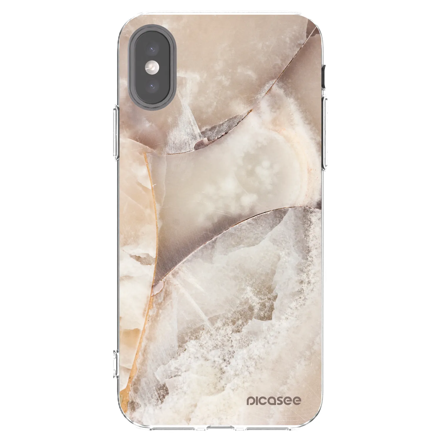 Silikónový prehľadný obal pre Apple iPhone X/XS - Cream marble
